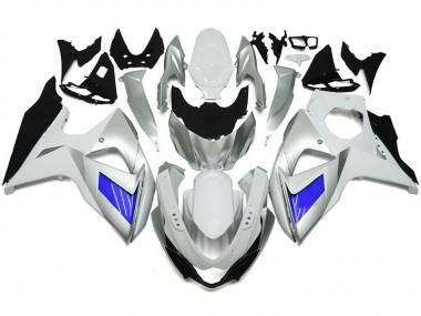 2009-2016 Custom Silver and White with Black Suzuki GSXR 1000 Motorcycle Fairings Canada