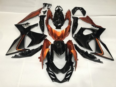 2009-2016 Gloss Black and Shiny Orange Suzuki GSXR 1000 Motorcycle Fairings Canada