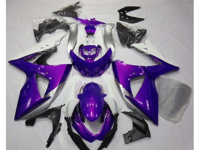 2009-2016 Gloss Purple & White Suzuki GSXR 1000 Motorcycle Fairings Canada