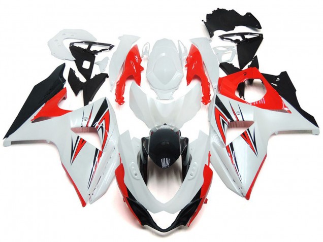 2009-2016 Gloss Red with White and black Custom Style Suzuki GSXR 1000 Motorcycle Fairings Canada