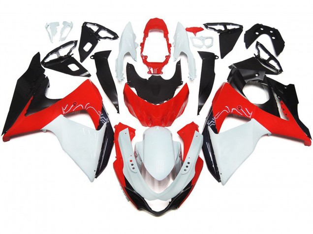 2009-2016 Gloss Red with White and black Suzuki GSXR 1000 Motorcycle Fairings Canada