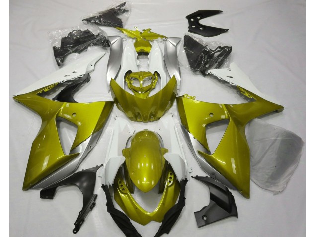 2009-2016 Gloss Yellow & White Suzuki GSXR 1000 Motorcycle Fairings Canada