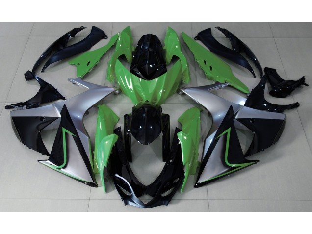 2009-2016 Green Silver and Black Suzuki GSXR 1000 Motorcycle Fairings Canada