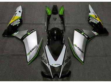 2010-2015 Silver Pirelli & Green Aprilia RSV4 1000 Motorcycle Fairings Canada