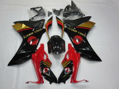 2011-2012 KM Red Black and Gold Honda CBR600F Motorcycle Fairings Canada