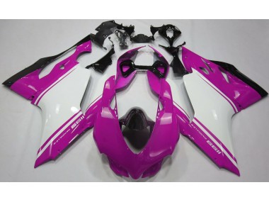 Gloss Pink White and Black Ducati 1199 Motorcycle Fairings Canada