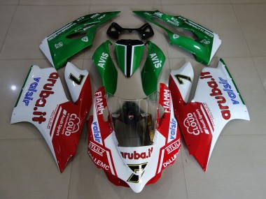 Gloss White/Red/Green Ducati 1199 Motorcycle Fairings Canada