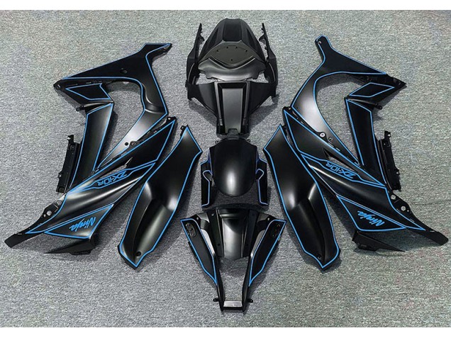 2011-2015 Matte Black & Blue Lining Kawasaki ZX10R Motorcycle Fairings Canada