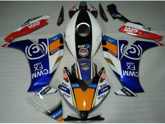 2012-2016 Elf Blue and Orange Honda CBR1000RR Motorcycle Fairings Canada