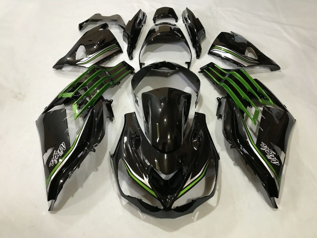 2012-2019 Gloss Black and Slime Green Kawasaki ZX14R Motorcycle Fairings Canada