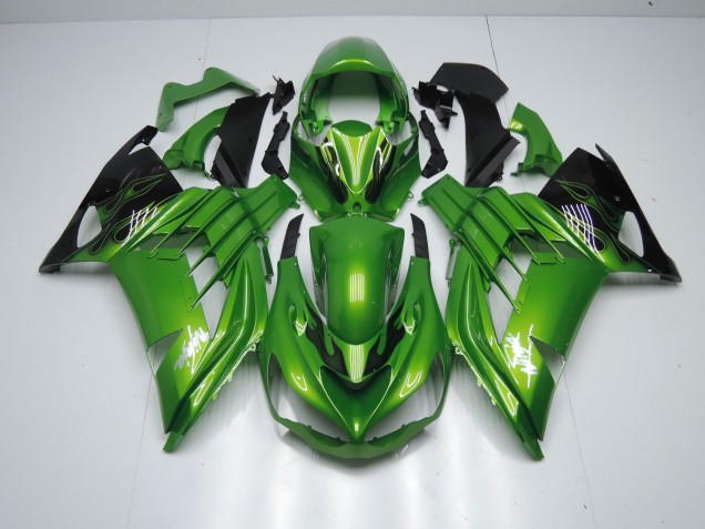 2012-2019 Green Flame Kawasaki ZX14R Motorcycle Fairings Canada