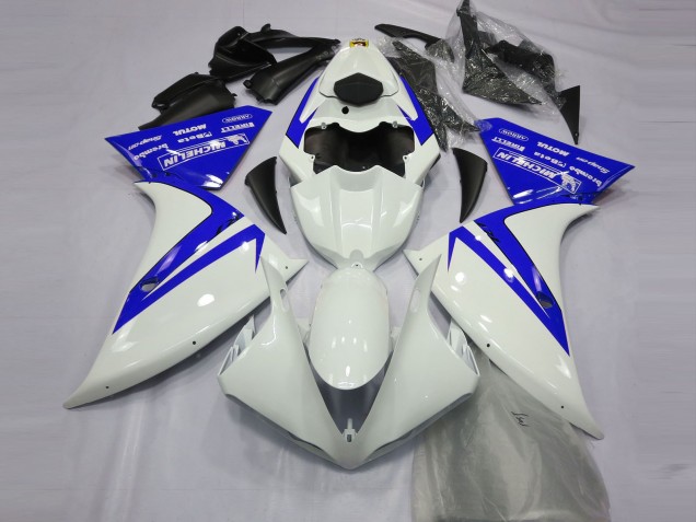 2013-2014 Gloss White and Blue Yamaha R1 Motorcycle Fairings Canada