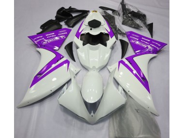 2013-2014 Gloss White and Purple Yamaha R1 Motorcycle Fairings Canada