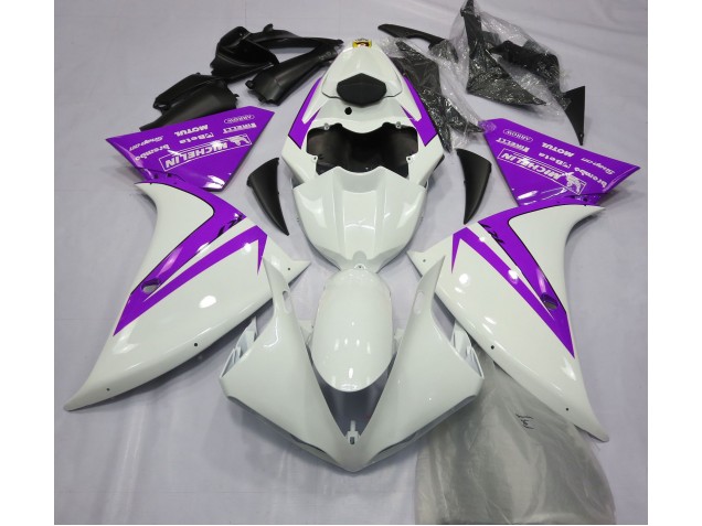 2013-2014 Gloss White and Purple Yamaha R1 Motorcycle Fairings Canada