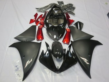 2013-2014 Matte Black Red Yamaha R1 Motorcycle Fairings Canada