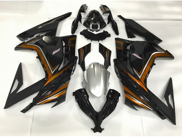 2013-2018 Gloss Black & Orange Kawasaki Ninja 300 Motorcycle Fairings Canada