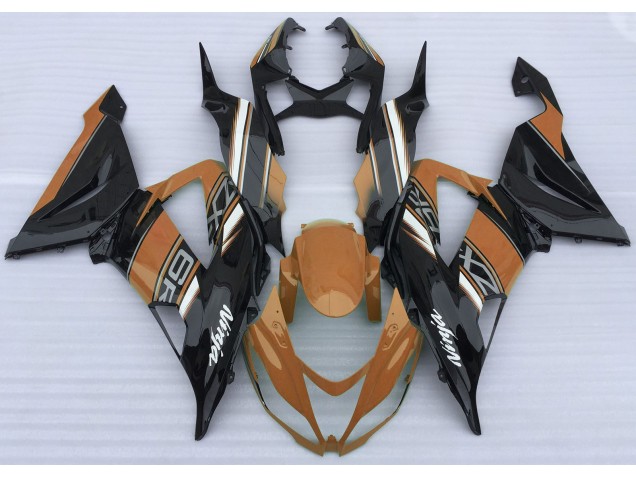 2013-2018 Gloss Orange and Black Kawasaki ZX6R Motorcycle Fairings Canada