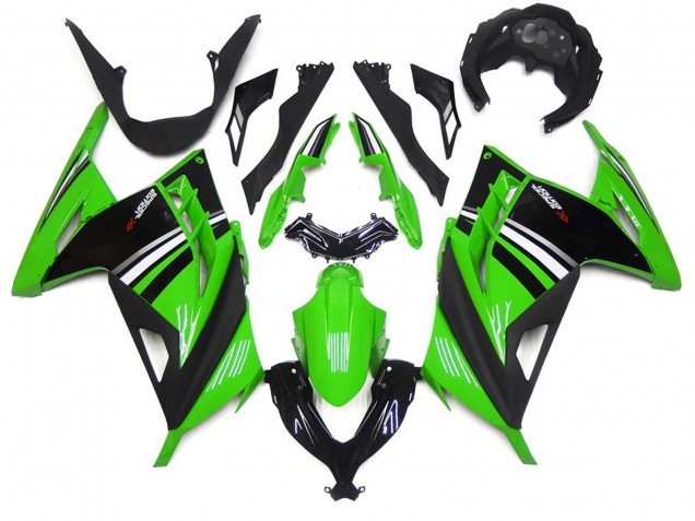 2013-2018 Green Black and White Gloss Kawasaki Ninja 300 Motorcycle Fairings Canada