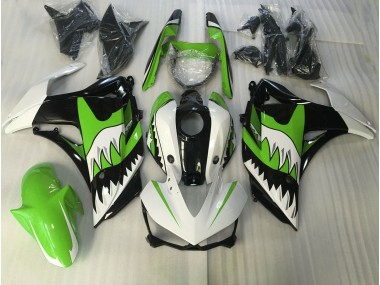 2015-2018 Lime Green and White Shark Yamaha R3 Motorcycle Fairings Canada