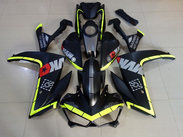 2015-2018 Matte Black and Yellow Yamaha R3 Motorcycle Fairings Canada