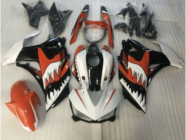 2015-2018 Orange and White Shark Yamaha R3 Motorcycle Fairings Canada