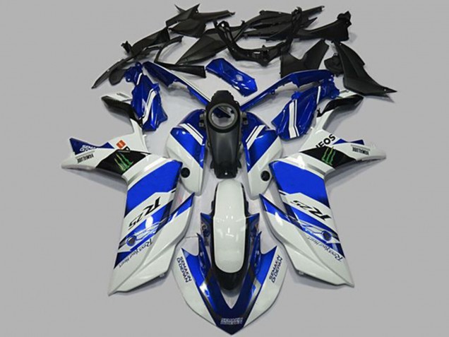 2015-2018 White and Blue Yamaha R3 Motorcycle Fairings Canada