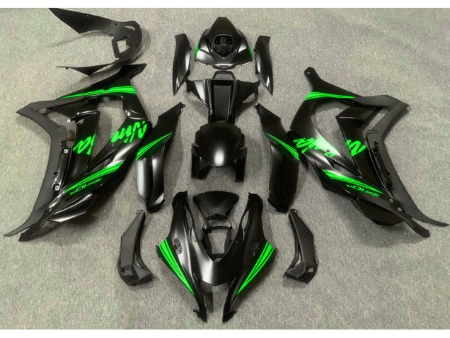 2016-2019 Satin Black & Green Kawasaki ZX10R Motorcycle Fairings Canada