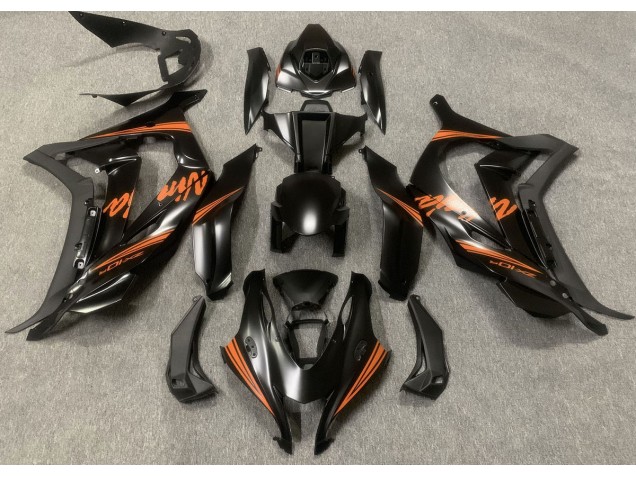 2016-2019 Satin Black & Orange Kawasaki ZX10R Motorcycle Fairings Canada