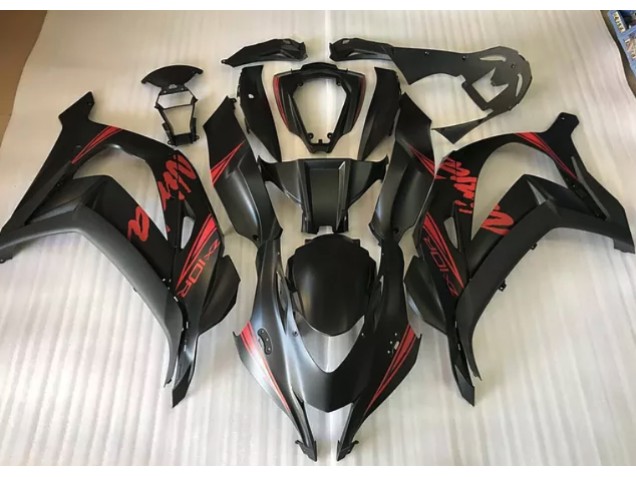 2016-2019 Satin Black & Red Kawasaki ZX10R Motorcycle Fairings Canada