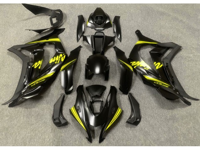 2016-2019 Satin Black & Yellow Kawasaki ZX10R Motorcycle Fairings Canada