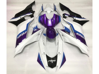 2017-2019 Purple and Gloss White Yamaha R6 Motorcycle Fairings Canada