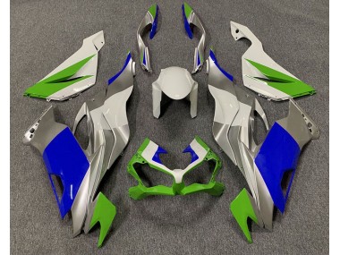 2019-2020 Gloss Green Blue and Silver Kawasaki ZX6R Motorcycle Fairings Canada