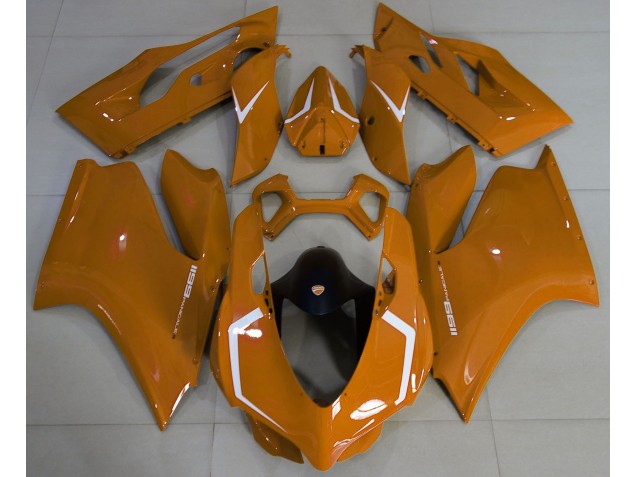 Gloss Orange & White Ducati 1199 Motorcycle Fairings Canada