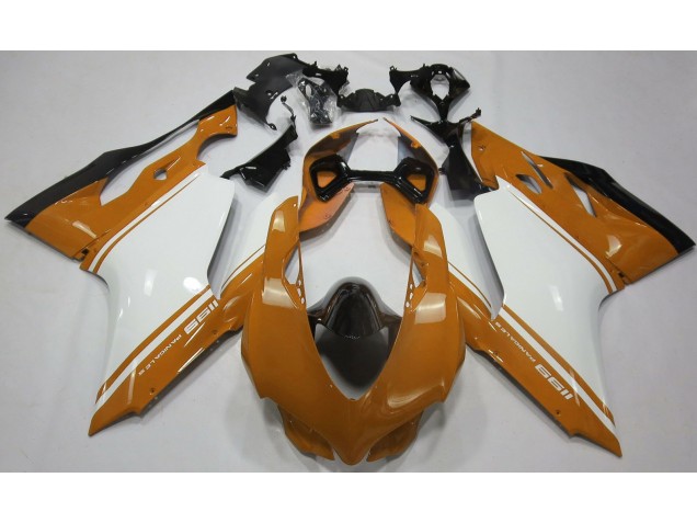 Gloss Orange White and Black Ducati 1199 Motorcycle Fairings Canada